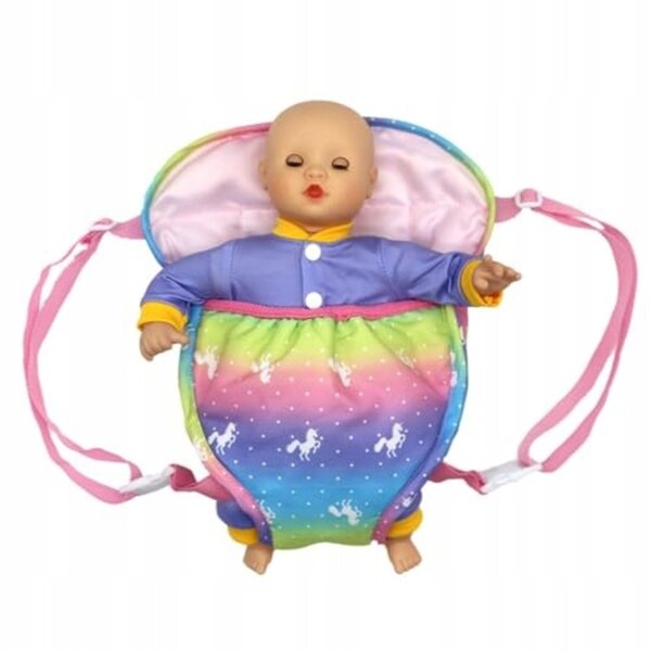 Babytragerucksack für 14-18-Zoll-Puppen, rosa, verstellbare Träger, widerstandsfähiges Material