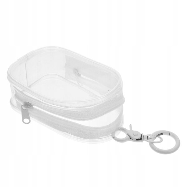 Leichte transparente PVC-Tasche für Puppen mit Schlüsselring und schützendem Reißverschluss