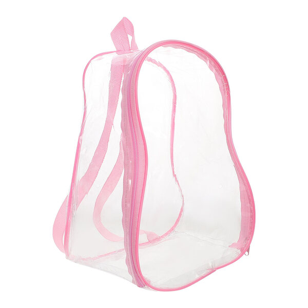 Organizer trasparente rosa a forma di zucca per bambole e mini giocattoli