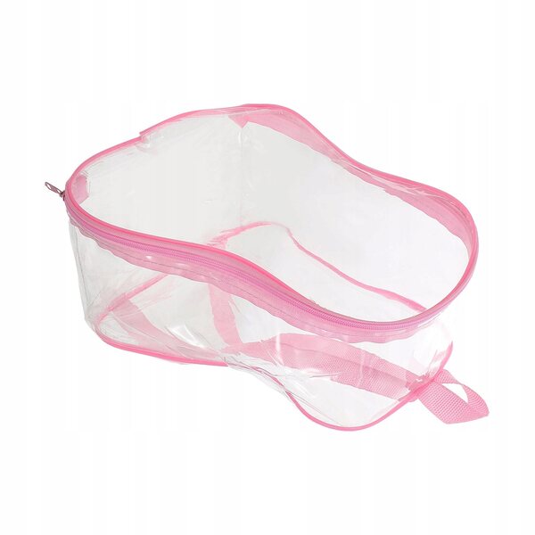 Organizer trasparente rosa a forma di zucca per bambole e mini giocattoli