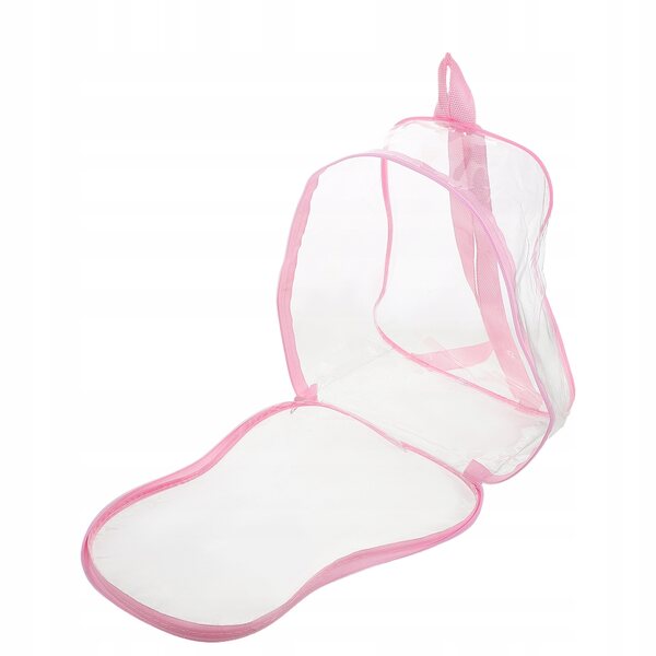 Organizer trasparente rosa a forma di zucca per bambole e mini giocattoli