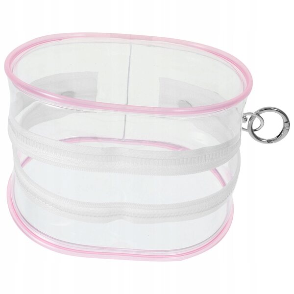 Transparente rosa PVC-Tasche zum Transport von Puppen mit Stilhaken