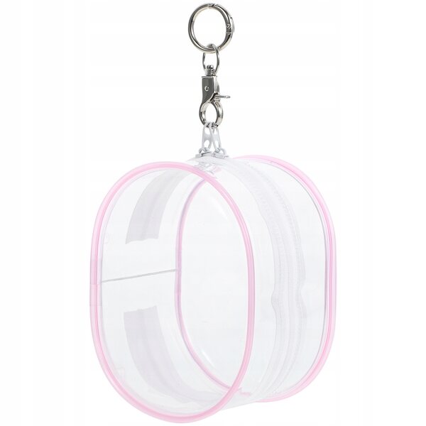 Transparente rosa PVC-Tasche zum Transport von Puppen mit Stilhaken