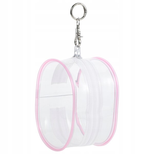 Transparente rosa PVC-Tasche zum Transport von Puppen mit Stilhaken