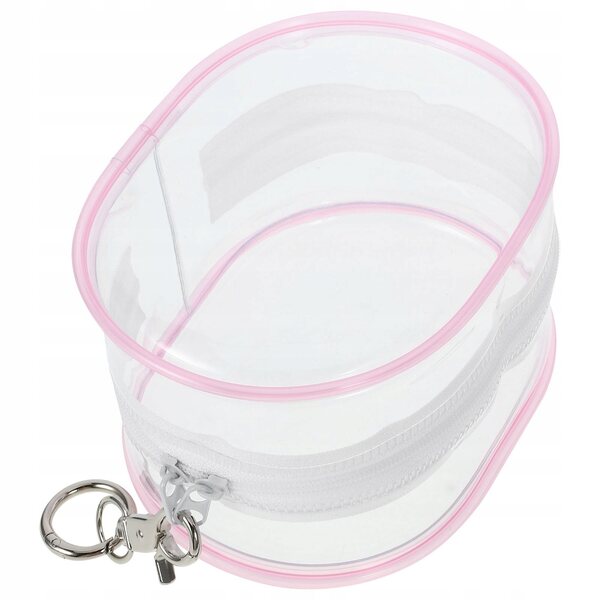 Transparente rosa PVC-Tasche zum Transport von Puppen mit Stilhaken