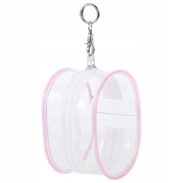 Transparente rosa PVC-Tasche zum Transport von Puppen mit Stilhaken
