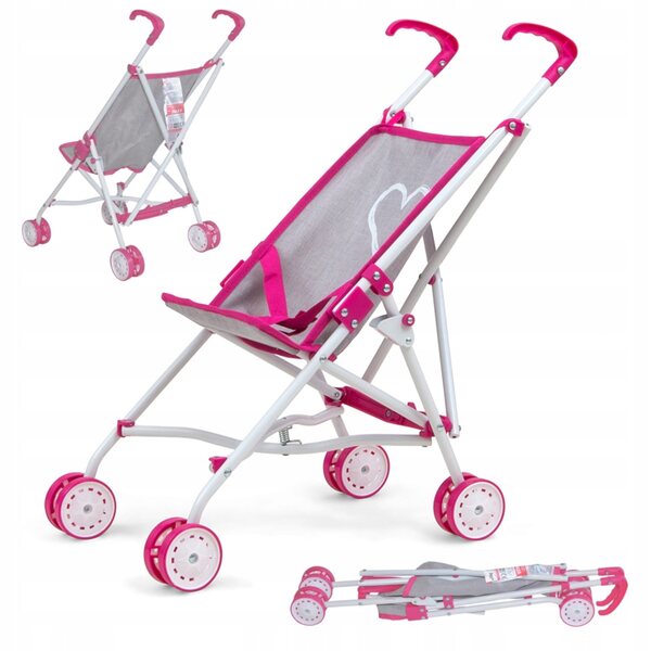 Milly Mally Julia Prestige rosa faltbarer Puppenwagen ab 3 Jahren