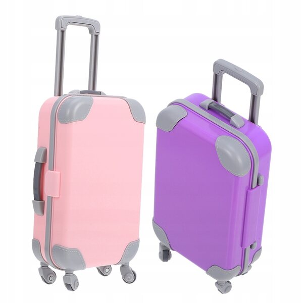 Set mit 2 widerstandsfähigen Mini-Koffer für 18-Zoll-Puppen, realistisches Zubehör