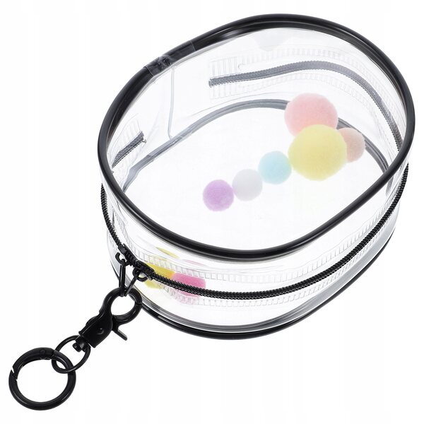 Kleine transparente PVC-Tasche zum Organisieren von Puppen und Miniaturen mit Clip