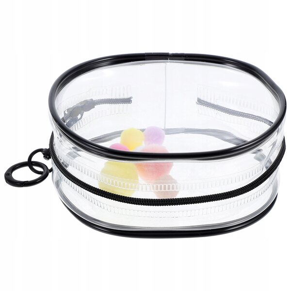 Kleine transparente PVC-Tasche zum Organisieren von Puppen und Miniaturen mit Clip