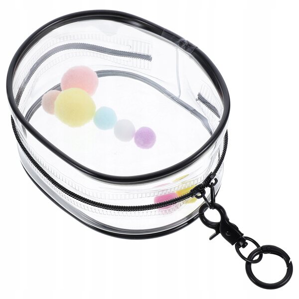 Kleine transparente PVC-Tasche zum Organisieren von Puppen und Miniaturen mit Clip