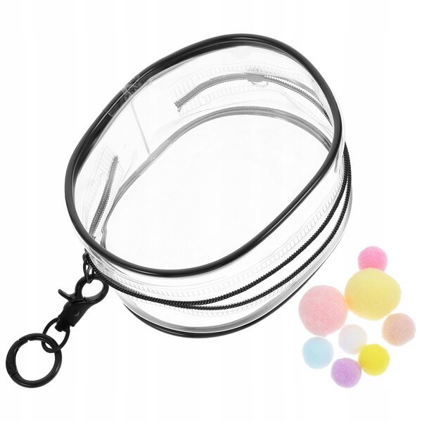 Kleine transparente PVC-Tasche zum Organisieren von Puppen und Miniaturen mit Clip
