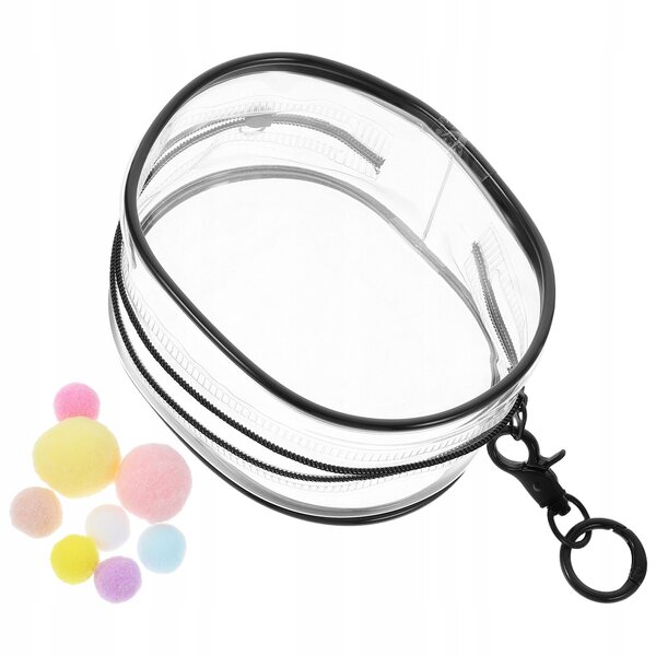 Kleine transparente PVC-Tasche zum Organisieren von Puppen und Miniaturen mit Clip