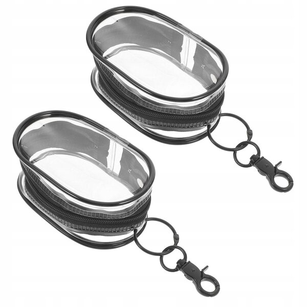 Set 2 Borse Trasparenti in PVC per Trasporto e Conservazione Bambole 10,5x7x4,5 cm