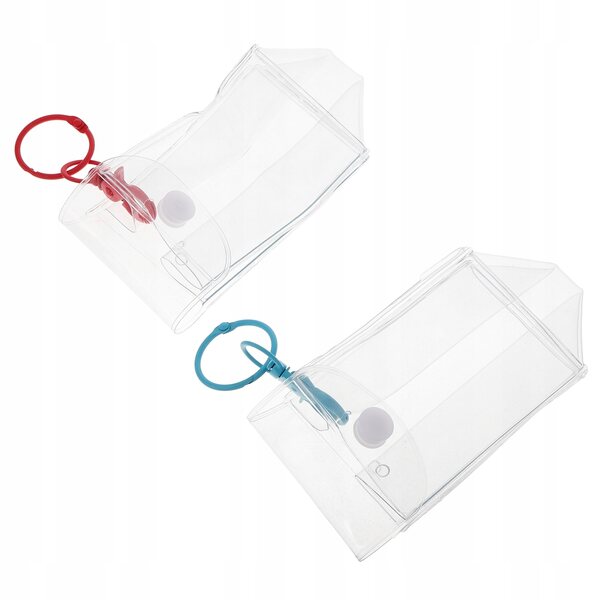 Set aus 2 transparenten PVC-Beuteln mit Schlüsselring zum Präsentieren und Transportieren von Figuren