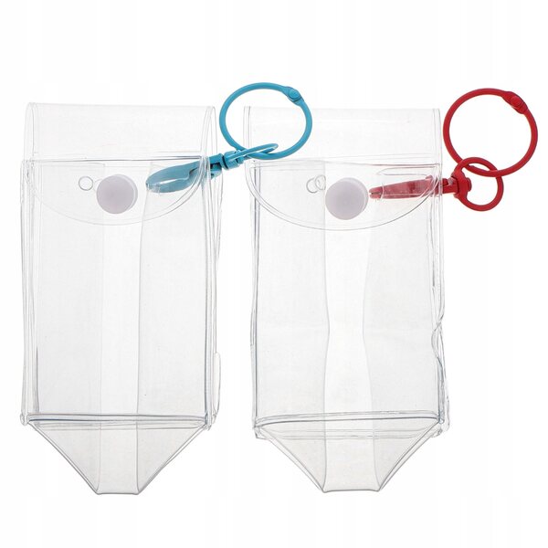 Set aus 2 transparenten PVC-Beuteln mit Schlüsselring zum Präsentieren und Transportieren von Figuren