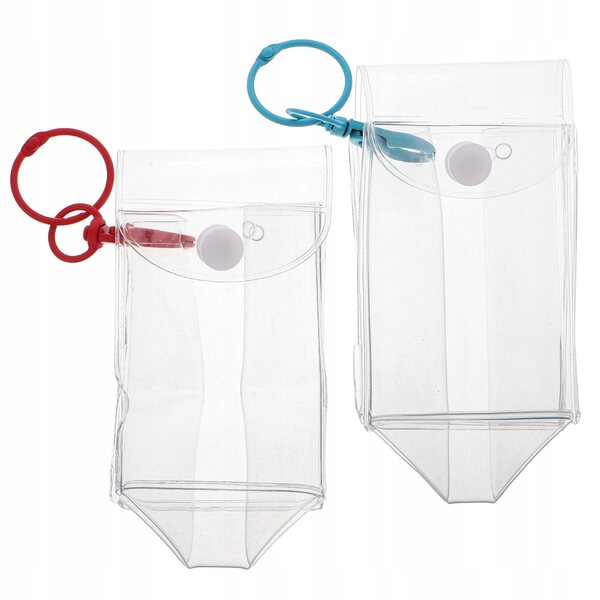 Set aus 2 transparenten PVC-Beuteln mit Schlüsselring zum Präsentieren und Transportieren von Figuren