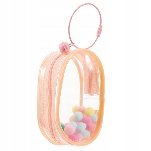 Transparente rosa PVC-Tasche für Puppen mit UV-Schutz und Schlüsselring
