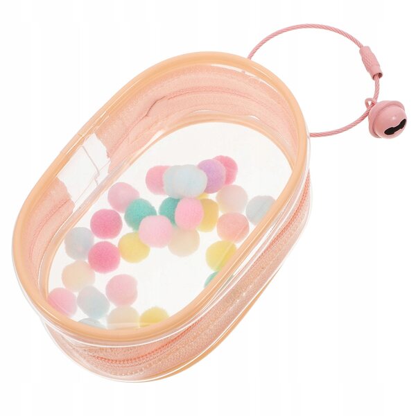 Transparente rosa PVC-Tasche für Puppen mit UV-Schutz und Schlüsselring