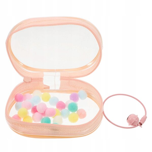 Transparente rosa PVC-Tasche für Puppen mit UV-Schutz und Schlüsselring