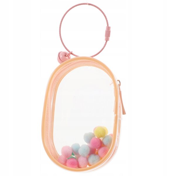 Transparente rosa PVC-Tasche für Puppen mit UV-Schutz und Schlüsselring