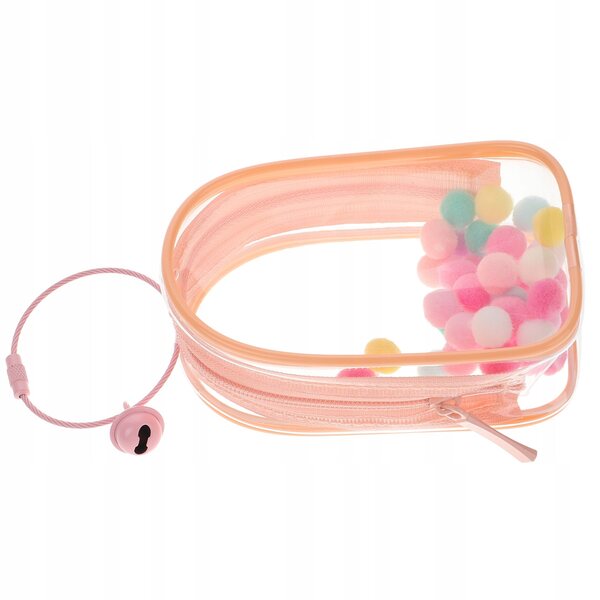 Elegante transparente rosa Tasche zum Präsentieren und Transportieren von Minipuppen