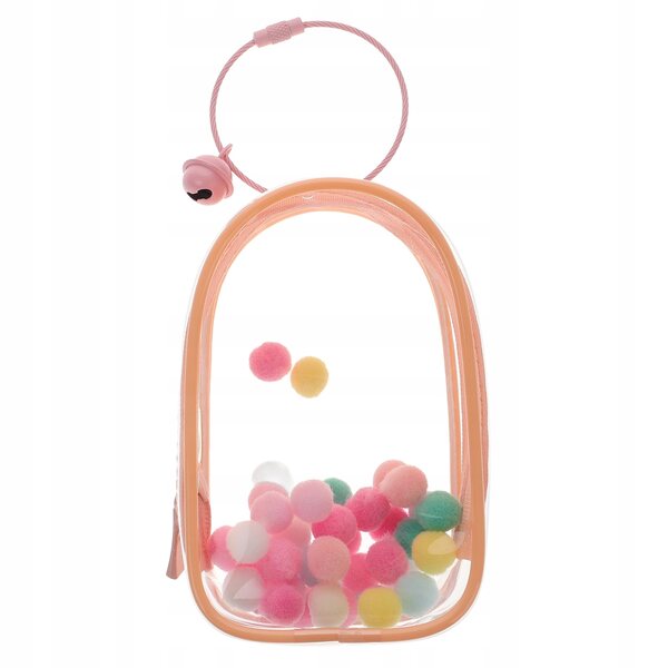 Elegante transparente rosa Tasche zum Präsentieren und Transportieren von Minipuppen