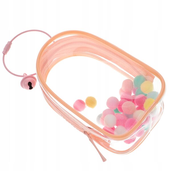 Elegante transparente rosa Tasche zum Präsentieren und Transportieren von Minipuppen