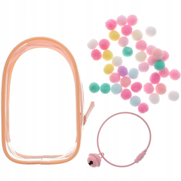Elegante transparente rosa Tasche zum Präsentieren und Transportieren von Minipuppen