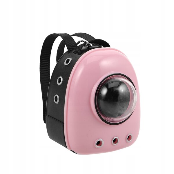 Miniaturischer Rucksackträger für Katzen 1:12 aus rosa Kunststoff für Puppenhäuser