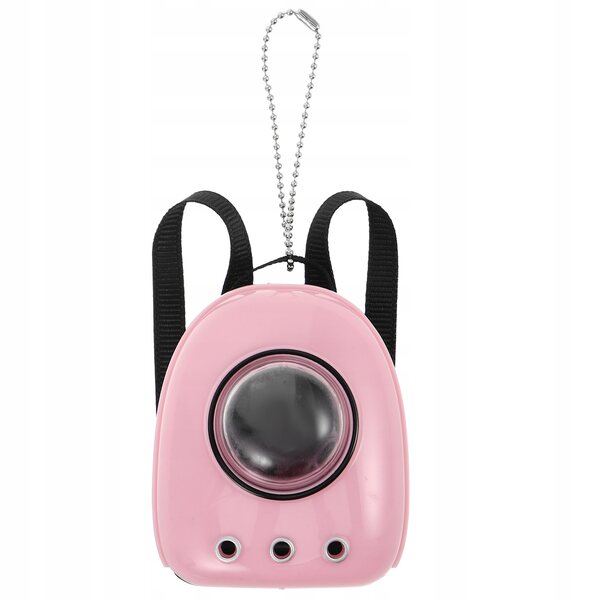 Miniaturischer Rucksackträger für Katzen 1:12 aus rosa Kunststoff für Puppenhäuser