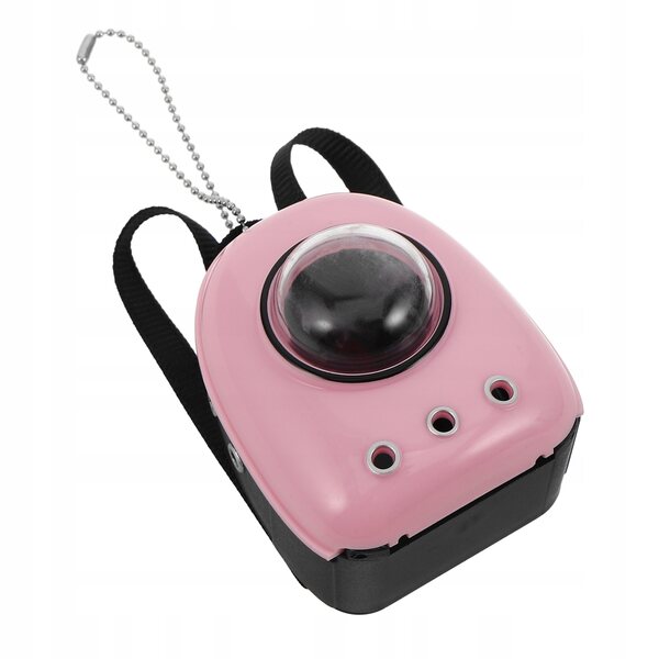 Miniaturischer Rucksackträger für Katzen 1:12 aus rosa Kunststoff für Puppenhäuser
