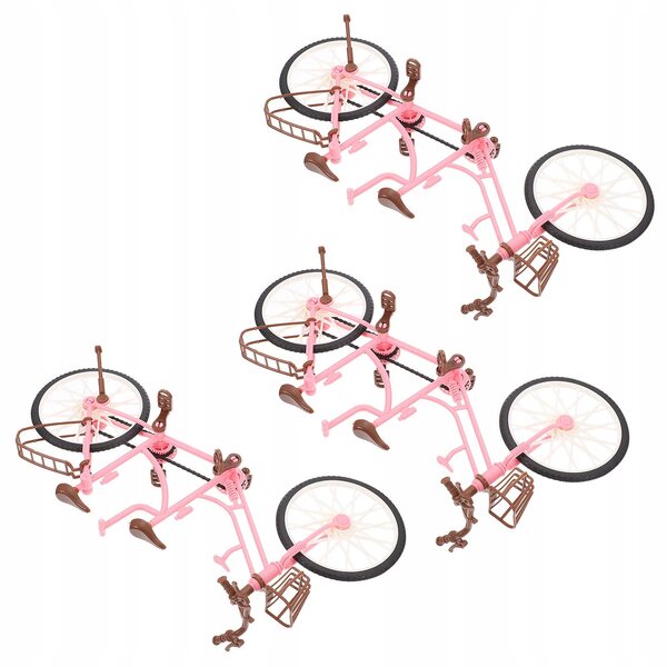 Set mit 3 Miniaturfahrrädern, Spielzeug für Kinder, Dekoration und Geschenk, rosa ABS