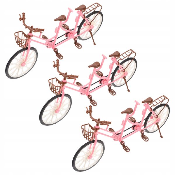 Set 3 Miniature Bici Gioco per Bambini Decorazione e Regalo Rosa ABS