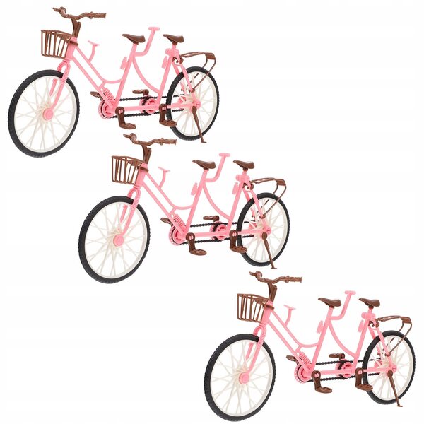 Set 3 Miniature Bici Gioco per Bambini Decorazione e Regalo Rosa ABS