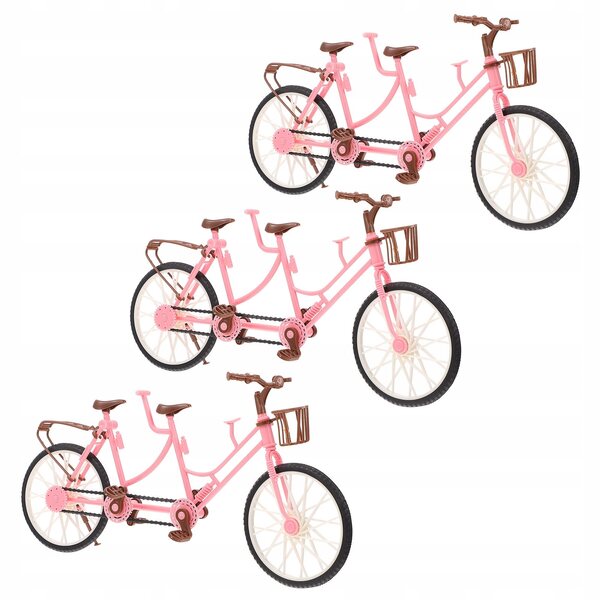 Set 3 Miniature Bici Gioco per Bambini Decorazione e Regalo Rosa ABS