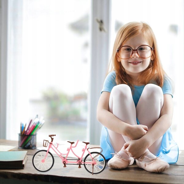 Set 3 Miniature Bici Gioco per Bambini Decorazione e Regalo Rosa ABS