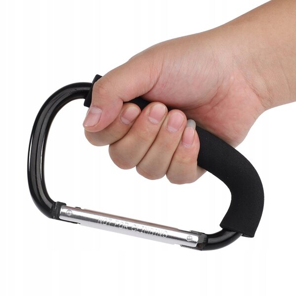 Kinderwagenhaken, schwarz, stabil und sicher, belastbar bis 3 kg