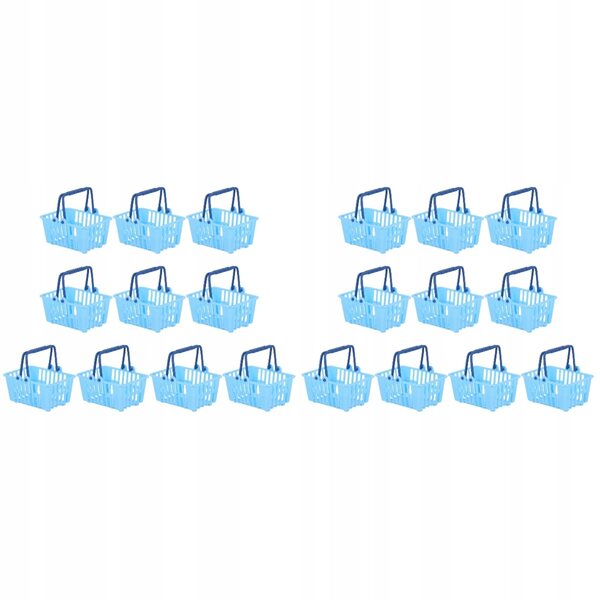 Mini cestini decorativi azzurri per casa delle bambole - set da 20 pezzi