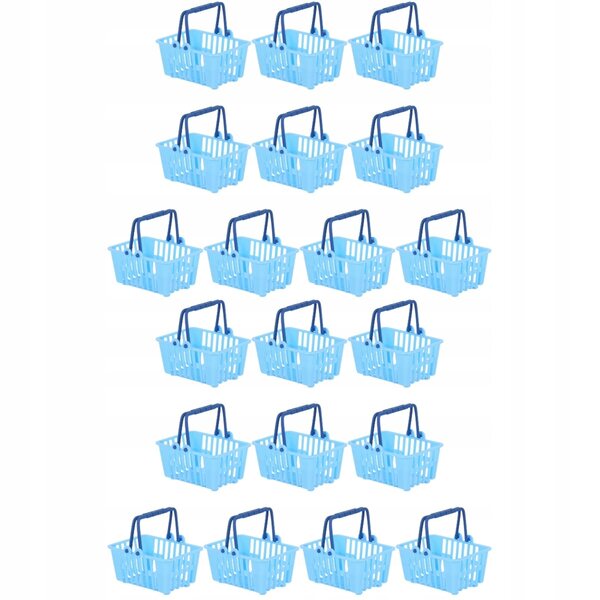 Mini cestini decorativi azzurri per casa delle bambole - set da 20 pezzi