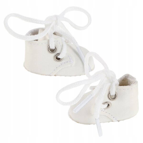 Mini scarpe bianche per bambole in plastica, design preciso e leggero