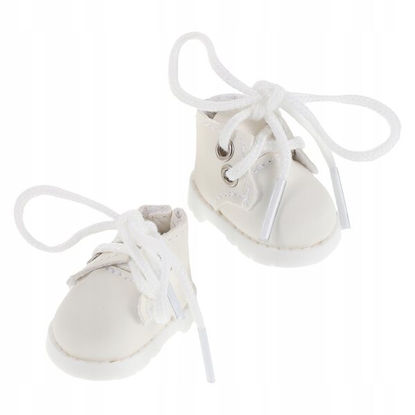 Mini scarpe bianche per bambole in plastica, design preciso e leggero