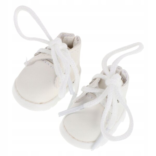 Mini scarpe bianche per bambole in plastica, design preciso e leggero