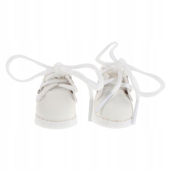 Mini scarpe bianche per bambole in plastica, design preciso e leggero