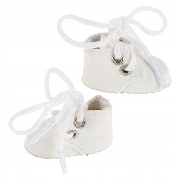 Mini scarpe bianche per bambole in plastica, design preciso e leggero