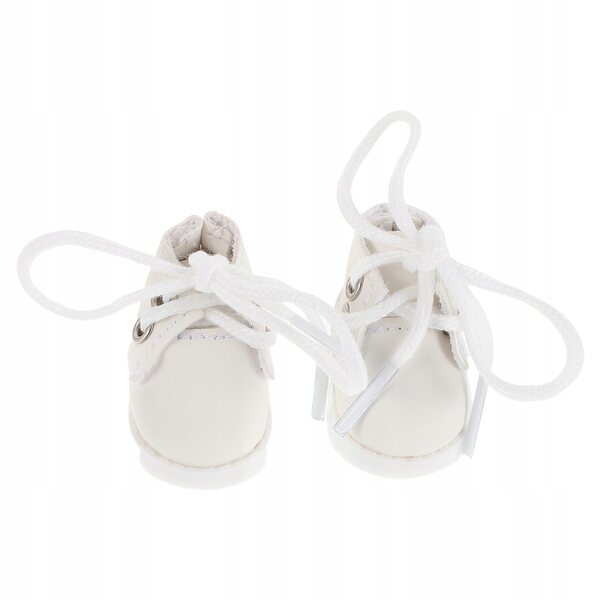 Mini scarpe bianche per bambole in plastica, design preciso e leggero