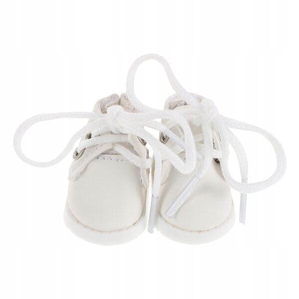 Mini scarpe bianche per bambole in plastica, design preciso e leggero