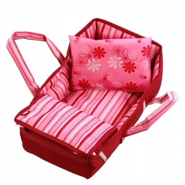 Babytragetasche für Puppen bis 36 cm mit bordeauxrotem Götz-Kissen