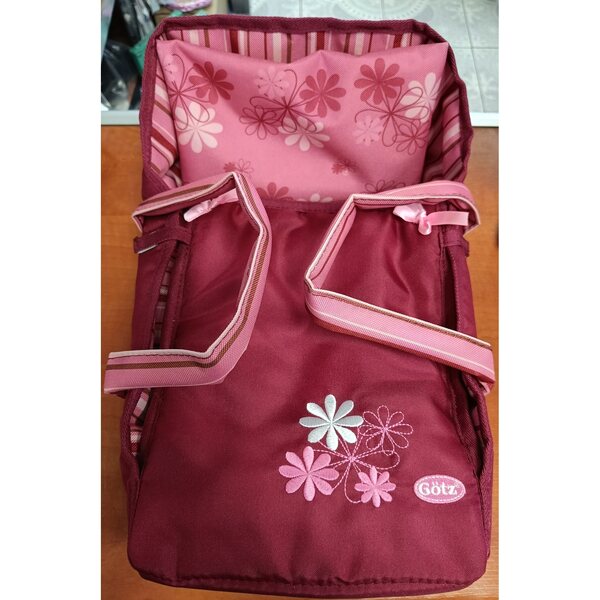 Babytragetasche für Puppen bis 36 cm mit bordeauxrotem Götz-Kissen