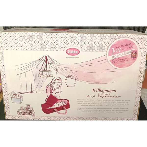 Babytragetasche für Puppen bis 36 cm mit bordeauxrotem Götz-Kissen